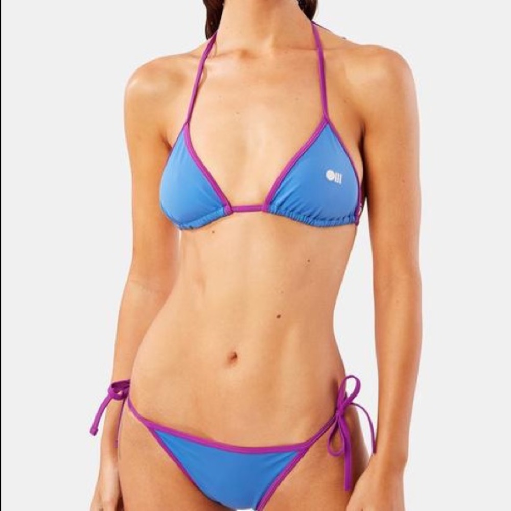 Solid & striped bikini NEVER WORN